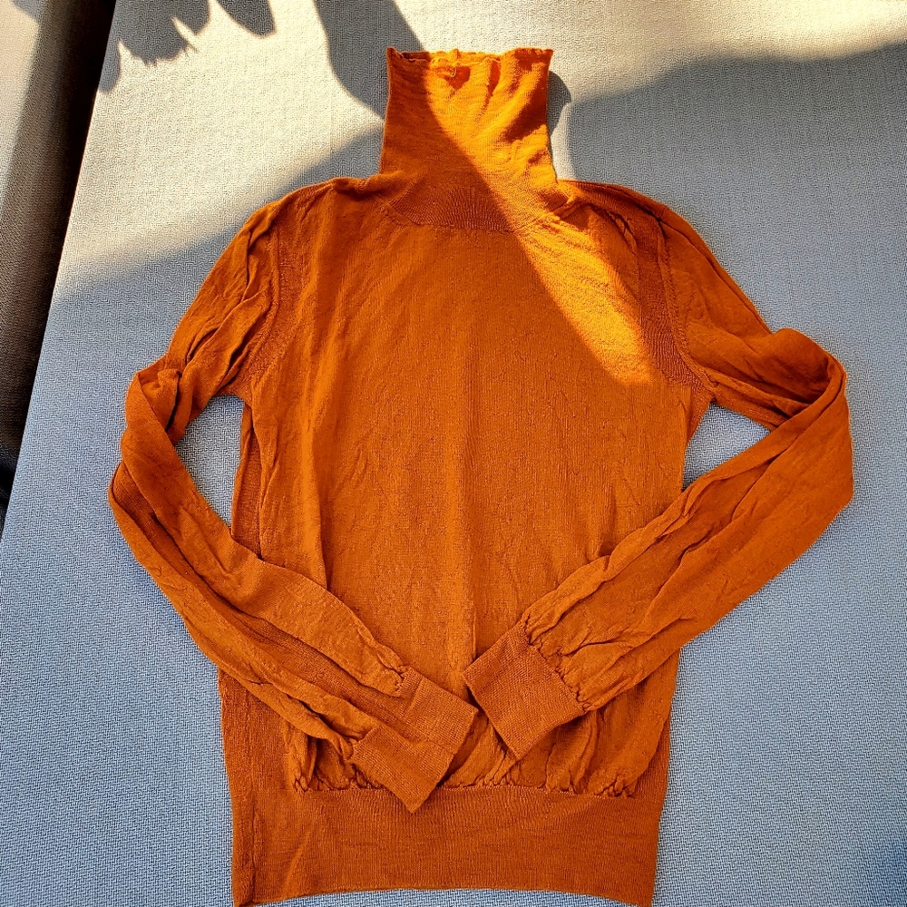 Dries van Noten Orange Turtleneck Sweater